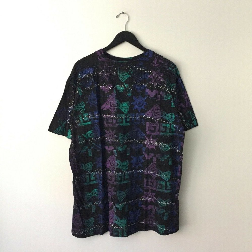 90s Vintage Fish Art Graphic Tee Shirt DIY Custom